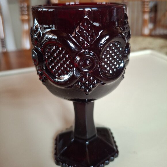 Avon Cape Cod 1876 Ruby Red x1 Stemmed Goblet - Picture 2 of 9